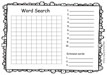 Word search extension by Little-Learners | TPT