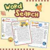 Word search/puzzle: Fruit, Vegetable, Vehicle, Solar Syste