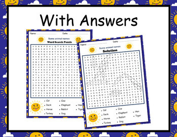 Preview of Word search puzzle worksheet game