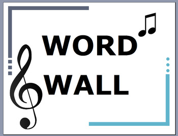 Preview of Word Wall for General Music K-5