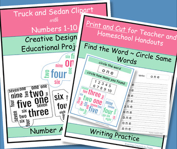Preview of WordArt Find The Numbers 1-10: Creative Design for Educational Projects