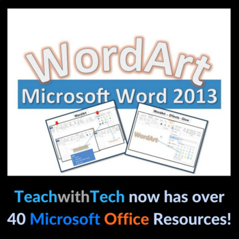 Preview of WordArt Microsoft Word 2013 Lesson