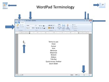 WordPad Computer Terminology Worksheet by Britta Berry | TpT