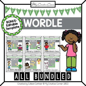 Preview of Wordle Bulletin Boards Bundle with BONUS Editable Template