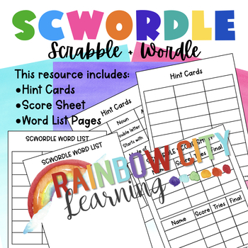 Wordle Plus Scrabble = SCWORDLE Game by Rainbow City Learning  TPT
