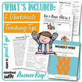 Wordly Wise 3000 Book 5 LESSON 2 Worksheets and Homework Bundle