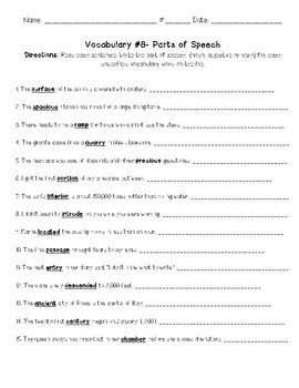 parts of speech review worksheet 4th grade