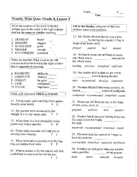 6Th Grade Wordly Wise Book 6 Lesson 8 Answer Key.
