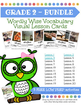 Preview of Wordly Wise Book 2, Lessons 1-4 Vocabulary Visual Lesson Cards