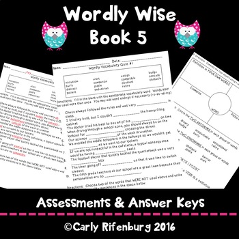 Preview of Wordly Wise Book 5 Quizzes - Tests - Wordly Wise Assessments