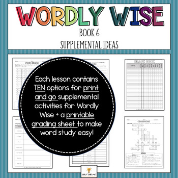 Preview of Wordly Wise | Book 6 | Print & Go Supplemental Activities | Lessons 1 - 20