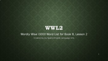 Preview of Wordly Wise, Book 8, Lesson 2, PowerPoint
