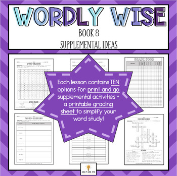 Preview of Wordly Wise | Book 8 | Print & Go Supplemental Activities | Lessons 1 - 20