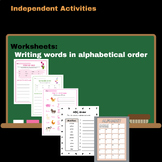 Words Alphabetical Order (Independent worksheets)