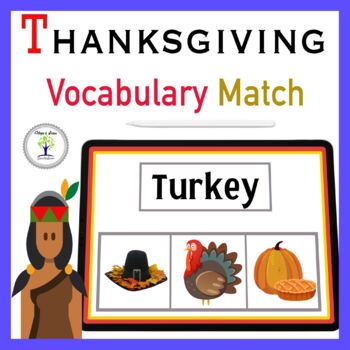 Preview of Thanksgiving Vocabulary Words Boom Cards