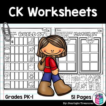 Preview of Words Ending in CK Worksheets and Activities for Early Readers - Phonics