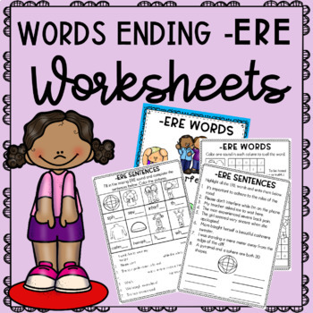 Preview of Words Ending with ERE Worksheets
