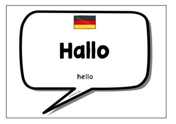 Preview of Words & Phrases in German | Speech Bubble Poster Set/Flash Cards