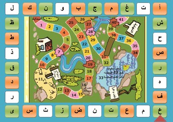 Preview of Vocabulary Game-Words Race board game in Arabic لعبة سباق الكلمات باللغة العربيه