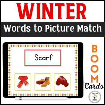 Preview of Winter Words, Winter Vocabulary | Boom Cards