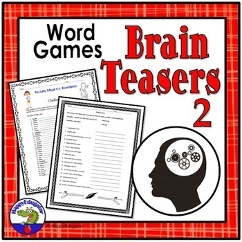 brain teaser word games for critical thinking w easel activity tpt