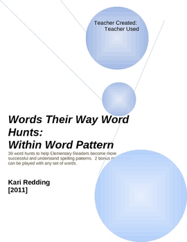 Preview of Words Their Way-39 Word Hunts:(Within Word Spelling Patterns)