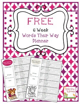 Preview of Words Their Way 6 Week Planner