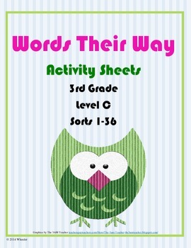 Words Their Way Activity Sheets Level C Sorts 1-36 by Patty Wheeler