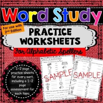 Preview of Words Their Way™ Alphabetic Spellers Practice Worksheets-  2nd Edition