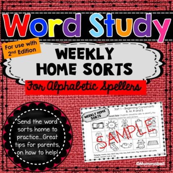 Preview of Words Their Way ™ Alphabetic Spellers Weekly Home Sorts - 2nd Edition