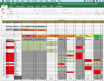 Preview of Words Their Way Automatic Inventory Marking Spreadsheet - International