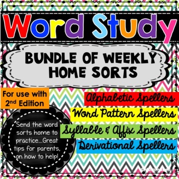 Preview of Words Their Way™ BUNDLE of ALL Weekly Home Sorts for 2nd Edition
