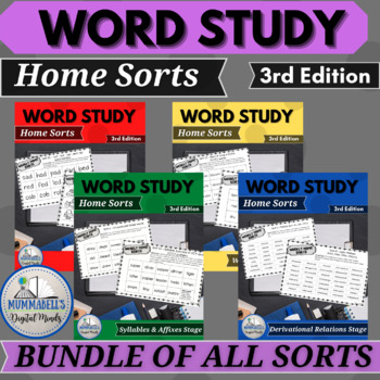 Preview of Words Their Way™ BUNDLE of ALL Weekly Home Word Sorts  for 3rd Edition
