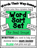 Words Their Way Based Word Sort Set-Middle Letter Name Alphabetic