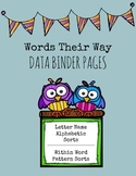 Words Their Way Data Binder Pages