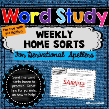 Preview of Words Their Way™ - Derivational Relation Spellers Home Sorts - 2nd Edition