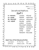 Words Their Way Derivational Relations Sorts 1-13