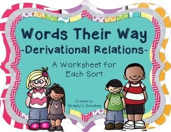 Preview of Words Their Way - Derivational Relations Spellers - A Worksheet for Each Sort
