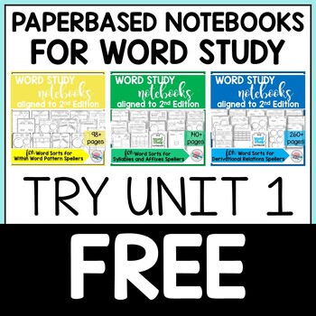 Preview of FREE Words Their Way Word Study Activities (2nd Edition)