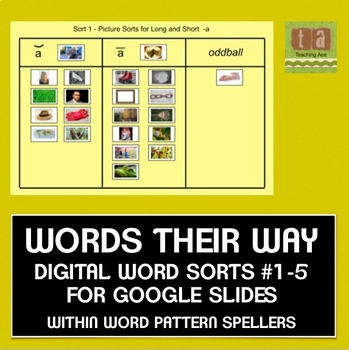 Preview of Words Their Way Digital Sorts #1-5 for Google Slides Within Word Patterns FREE