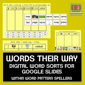 Preview of Words Their Way Digital Spelling Sorts Google Slides - Within Word Pattern