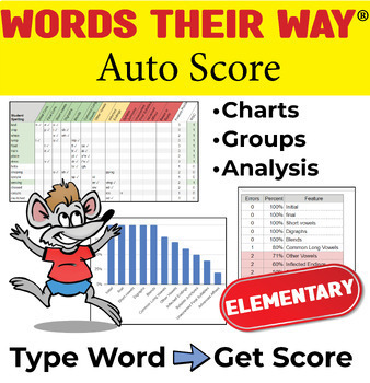 Preview of Words Their Way (ELEMENTARY) Spelling Inventory Automatic Scoring and Grouping