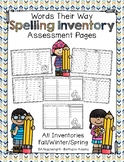 Words Their Way Inventory Spelling Assessment Pages