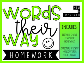 Preview of Words Their Way & General Spelling Homework