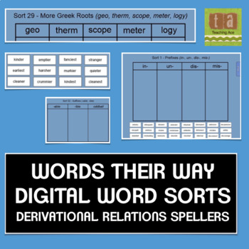 Preview of Words Their Way Digital Spelling Sorts - Derivational Relations