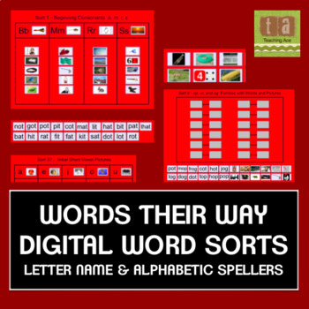 Preview of Words Their Way Digital Spelling Sorts - Letter Name & Alphabetic