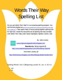 Words Their Way Letter Name Spelling Words for Sorts 1-20