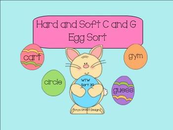 Preview of Hard and Soft c and g Egg Sort SMARTBoard
