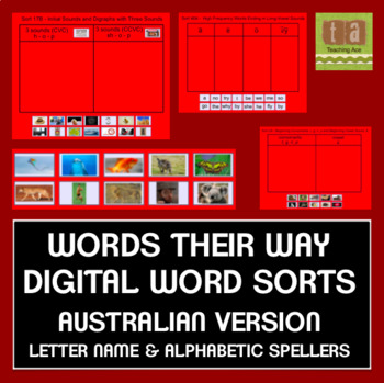 Preview of Words Their Way Digital Spelling Sorts - AUSTRALIAN Letter Name/Alphabetic