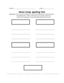 Words Their Way Spelling Assessment Sheet